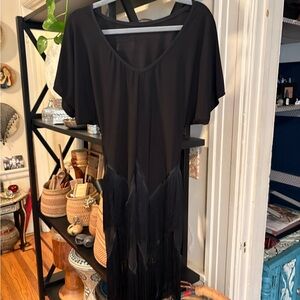 Latin Dance Black Fringe Practice Dress